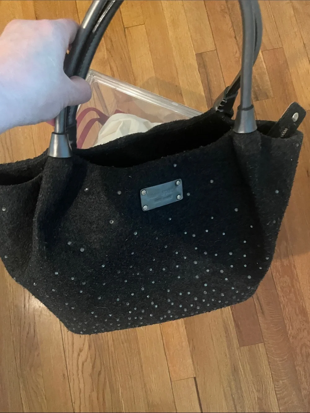 kate spade Black Studded Felt Tote